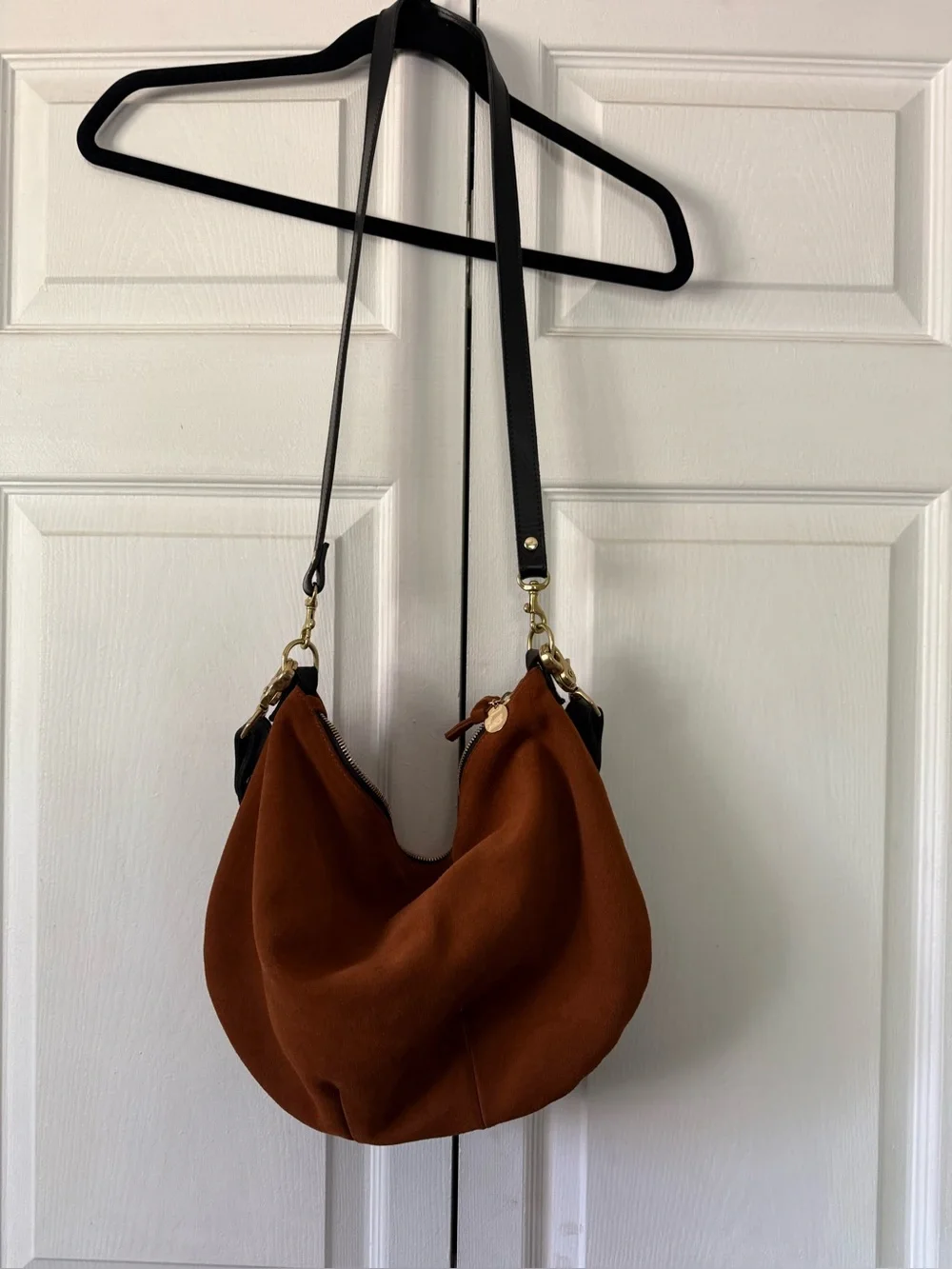 Clare V brown suede moyan messenger